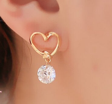 New Crystal Flower Drop Earrings for Women Fashion Jewelry Gold Silver Rhinestones Earrings Gift for Party and Best Friend