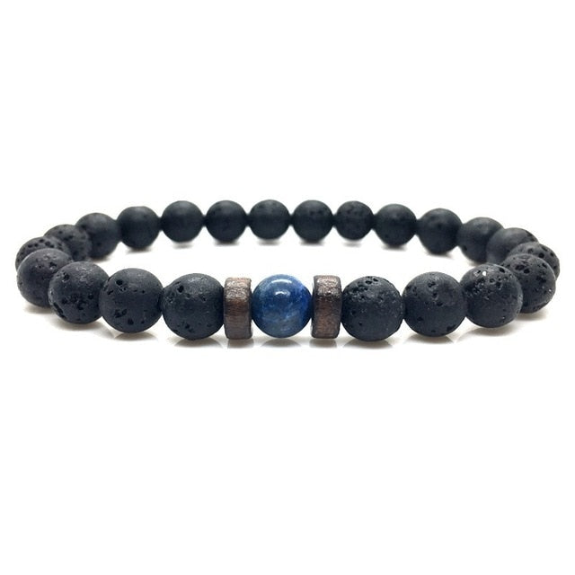 Lava Stone Men Bracelet Natural Moonstone Bead Tibetan Buddha Bracelet Chakra Diffuser Bracelets Men Jewelry Gifts Drop Shipping