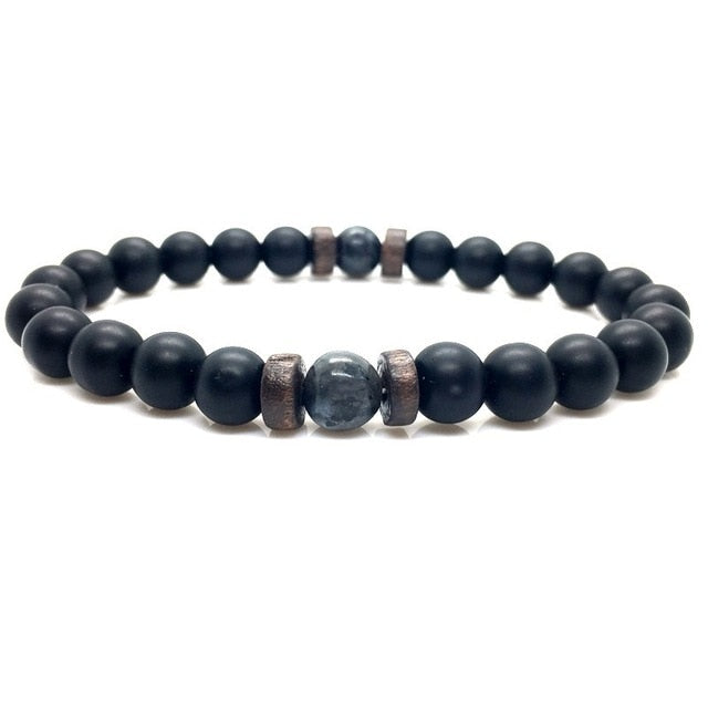 Lava Stone Men Bracelet Natural Moonstone Bead Tibetan Buddha Bracelet Chakra Diffuser Bracelets Men Jewelry Gifts Drop Shipping