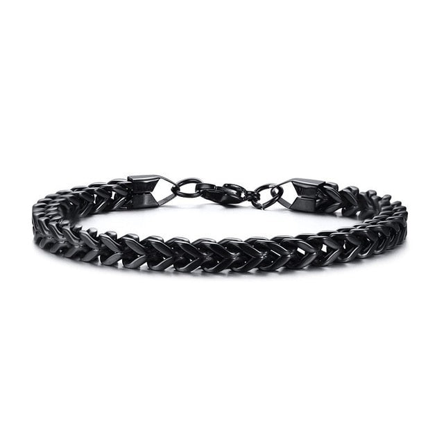 Stylish Stainless Steel Silverly Bali Foxtail Chain Bracelet for Men Double Link Chain Bracelets Male Jewelry 8.26 inch