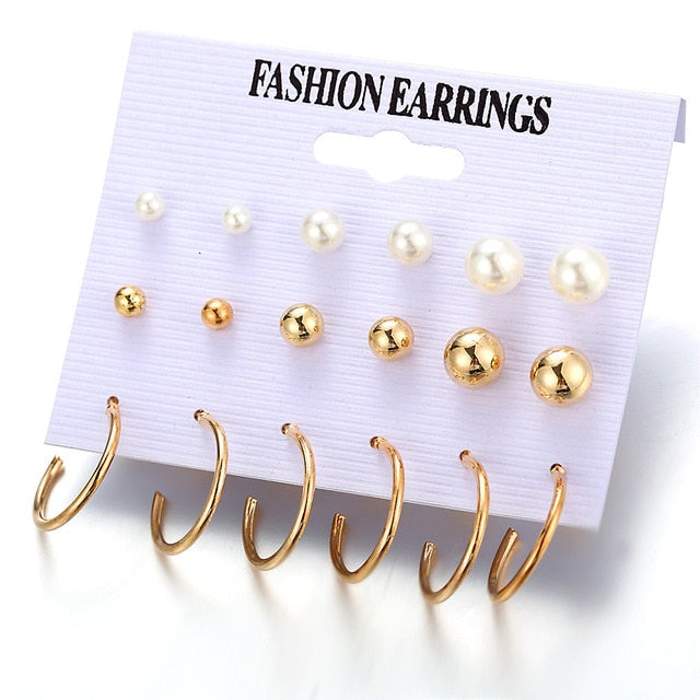 17KM Fashion Acrylic Shell Earrings Set For Women Bohemian Leopard Tassel Long Stud Earrings 2019 Brincos Geometric DIY Jewelry