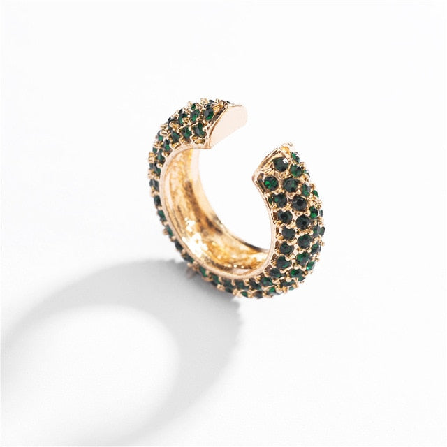 2019 New Fashion Pearl Ear Cuff Bohemia Stackable C Shaped CZ Rhinestone Small Earcuffs Clip Earrings for Women Wedding Jewelry