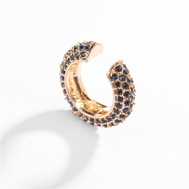 2019 New Fashion Pearl Ear Cuff Bohemia Stackable C Shaped CZ Rhinestone Small Earcuffs Clip Earrings for Women Wedding Jewelry