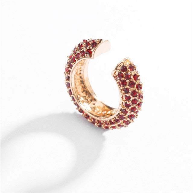 2019 New Fashion Pearl Ear Cuff Bohemia Stackable C Shaped CZ Rhinestone Small Earcuffs Clip Earrings for Women Wedding Jewelry