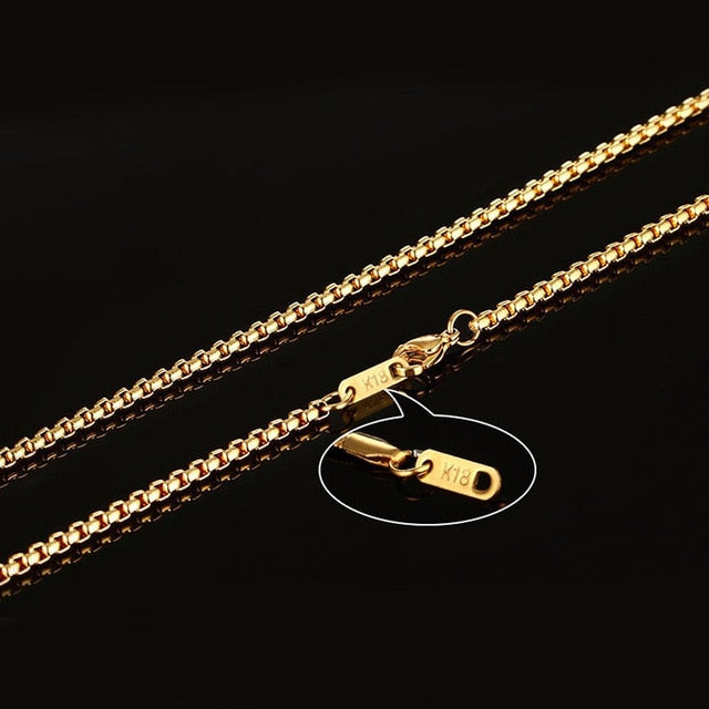 3mm Men's Stainless Steel Thick Golden Link Chain Necklace for Men Gift Boyfriend Dad Husband with 24Inch