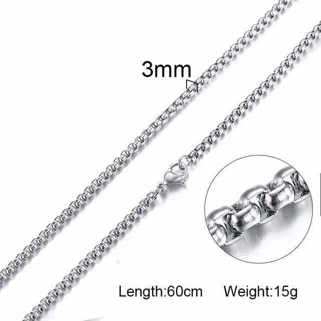 3mm Men's Stainless Steel Thick Golden Link Chain Necklace for Men Gift Boyfriend Dad Husband with 24Inch