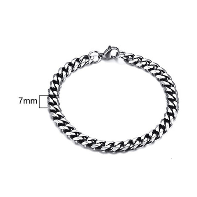 Men's Bracelet Curb Cuban Link Chain Stainless Steel Mens Womens Bracelets Bangle Gold Tone No Fade 3mm to 11mm