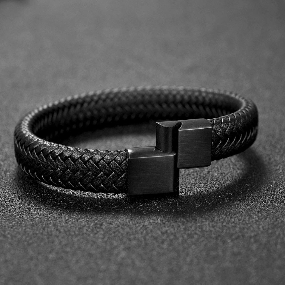 Jiayiqi Punk Men Jewelry Black/Brown