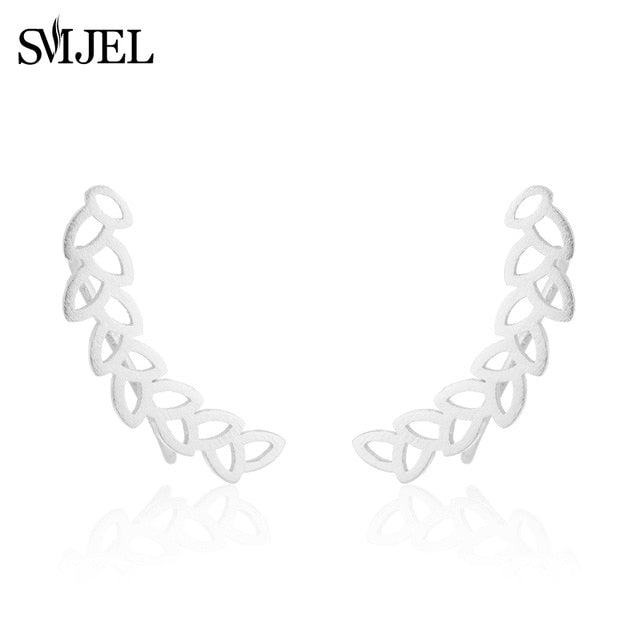 SMJEL Trendy Star Earrings Ear Climber Tiny Star Moon Stud Earrings For Women Everyday Jewelry Boho  Elephant Animal Ear Cuff