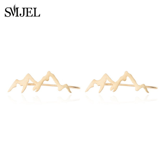 SMJEL Trendy Star Earrings Ear Climber Tiny Star Moon Stud Earrings For Women Everyday Jewelry Boho  Elephant Animal Ear Cuff