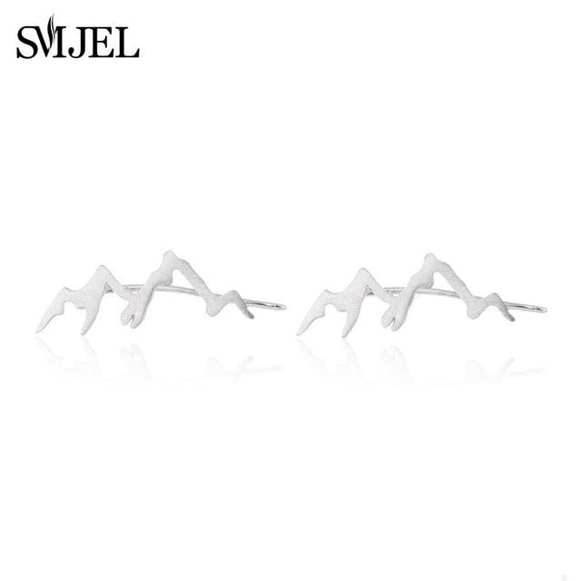 SMJEL Trendy Star Earrings Ear Climber Tiny Star Moon Stud Earrings For Women Everyday Jewelry Boho  Elephant Animal Ear Cuff