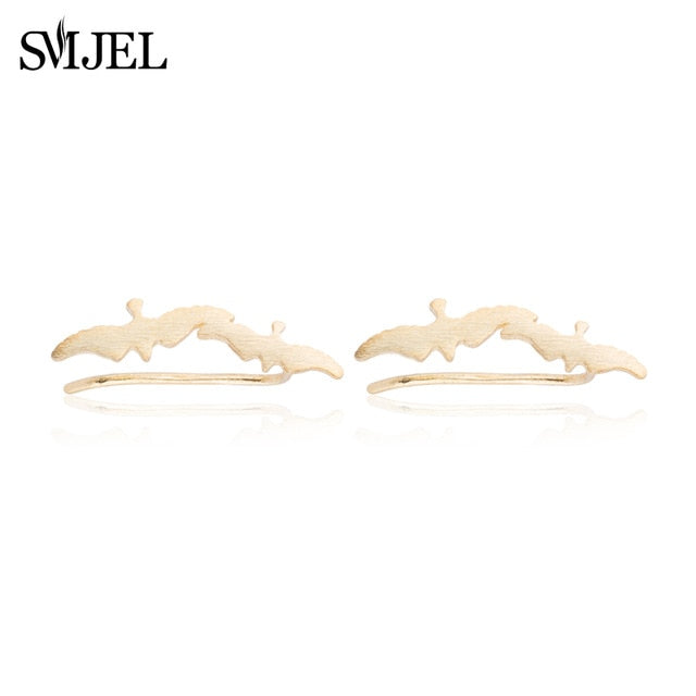 SMJEL Trendy Star Earrings Ear Climber Tiny Star Moon Stud Earrings For Women Everyday Jewelry Boho  Elephant Animal Ear Cuff