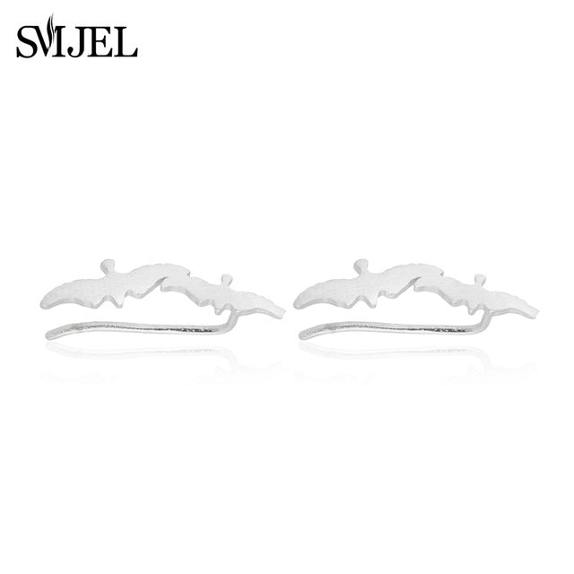 SMJEL Trendy Star Earrings Ear Climber Tiny Star Moon Stud Earrings For Women Everyday Jewelry Boho  Elephant Animal Ear Cuff