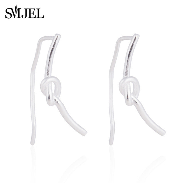 SMJEL Trendy Star Earrings Ear Climber Tiny Star Moon Stud Earrings For Women Everyday Jewelry Boho  Elephant Animal Ear Cuff