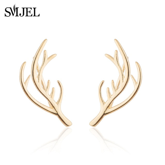 SMJEL Trendy Star Earrings Ear Climber Tiny Star Moon Stud Earrings For Women Everyday Jewelry Boho  Elephant Animal Ear Cuff