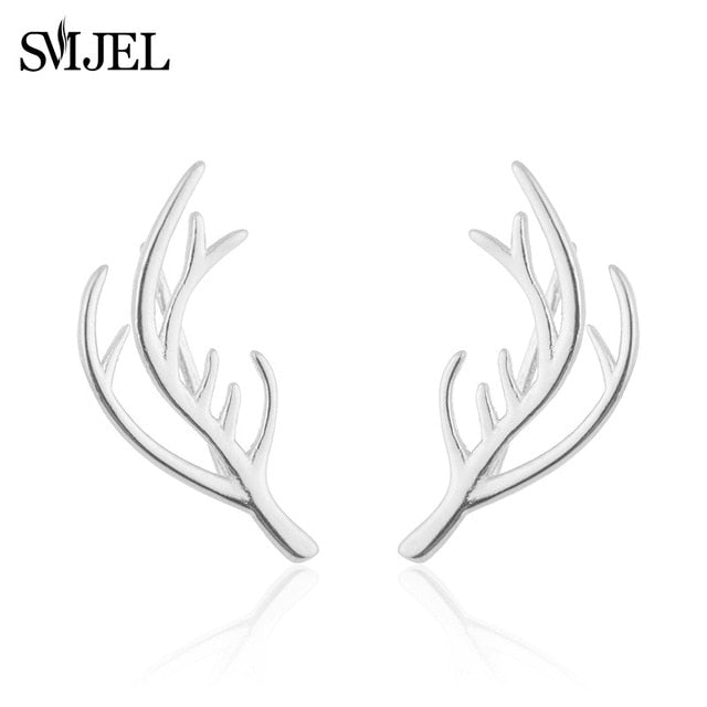 SMJEL Trendy Star Earrings Ear Climber Tiny Star Moon Stud Earrings For Women Everyday Jewelry Boho  Elephant Animal Ear Cuff