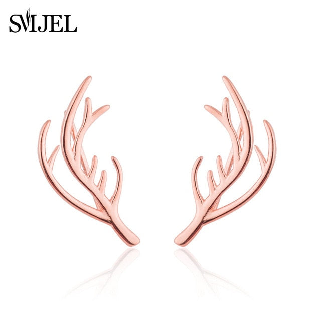 SMJEL Trendy Star Earrings Ear Climber Tiny Star Moon Stud Earrings For Women Everyday Jewelry Boho  Elephant Animal Ear Cuff