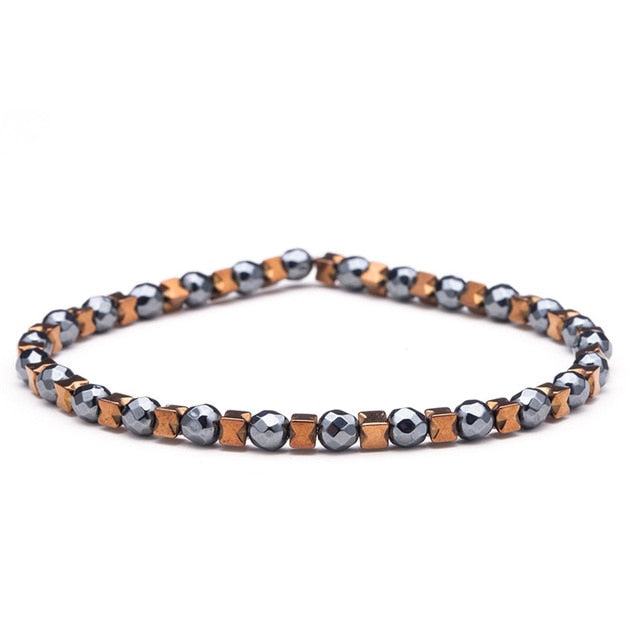 Natural stone Beads lava stone Tiger eye Golden & silver Hematite wrap Men's bracelets bangles Charms Fashion Couple bracelets