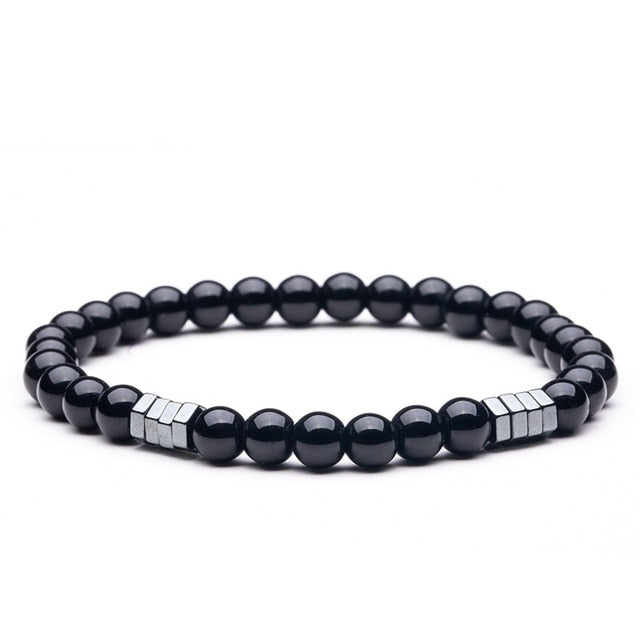 Natural stone Beads lava stone Tiger eye Golden & silver Hematite wrap Men's bracelets bangles Charms Fashion Couple bracelets