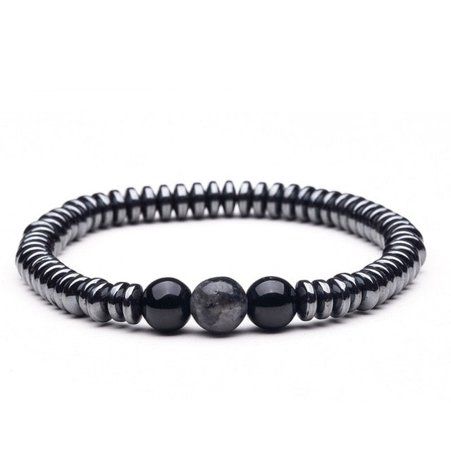 Natural stone Beads lava stone Tiger eye Golden & silver Hematite wrap Men's bracelets bangles Charms Fashion Couple bracelets